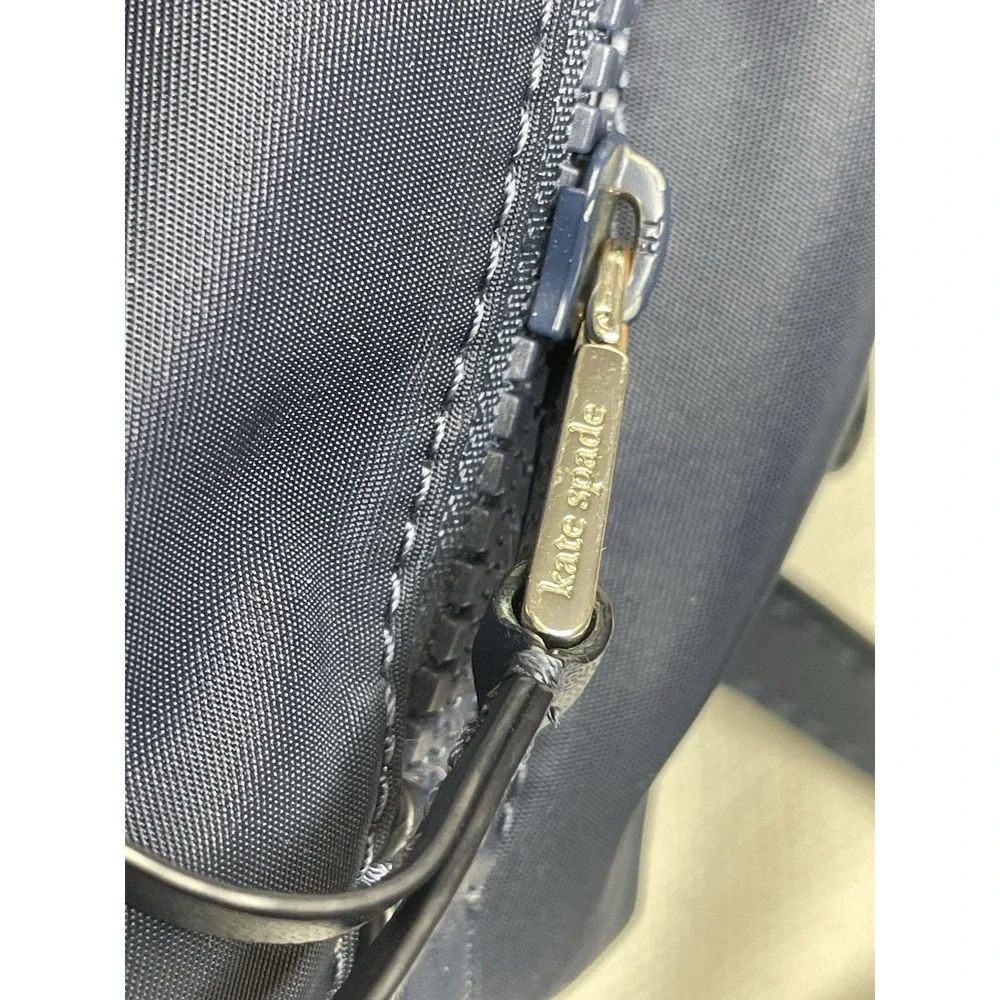 Kate Spade New York Karissa Mini Backpack Navy Blue Nightcap Leather Nylon Bag